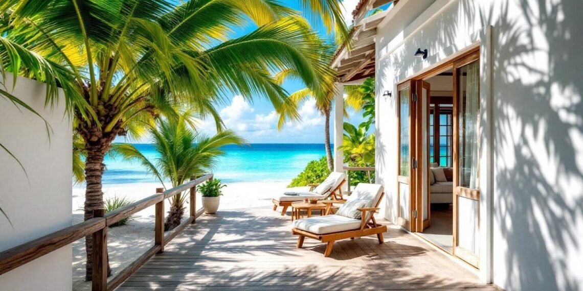 bungalow de luxe sur plage tropicale 7747