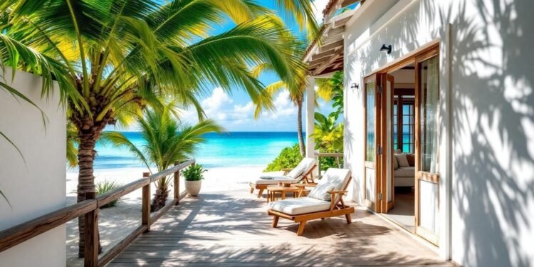 bungalow de luxe sur plage tropicale 7747