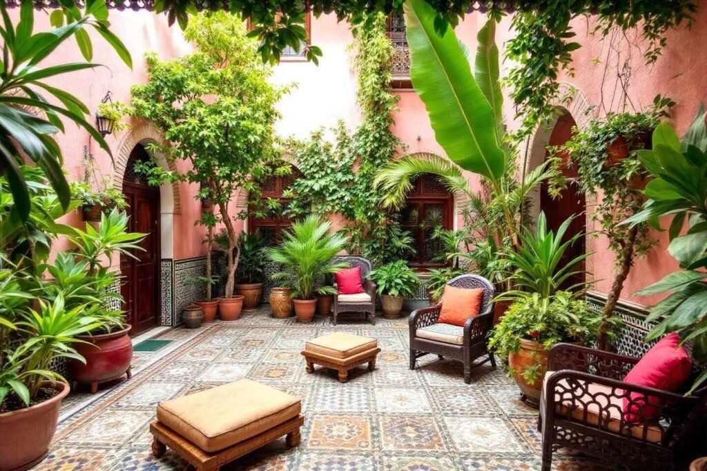 patio marocain verdoyant et legant 1806