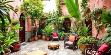 patio marocain verdoyant et legant 1806