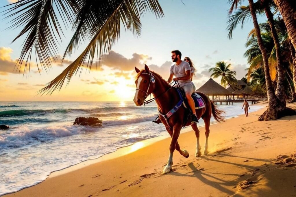 quitation romantique sur plage tropicale 4969