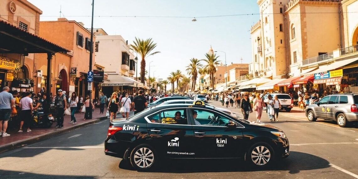 voiture kiwi dans rue marocaine 2415