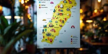 Illustrated map of Morocco showing different taxi service locations