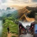 Composite image showcasing China's natural beauty and cultural heritage sites