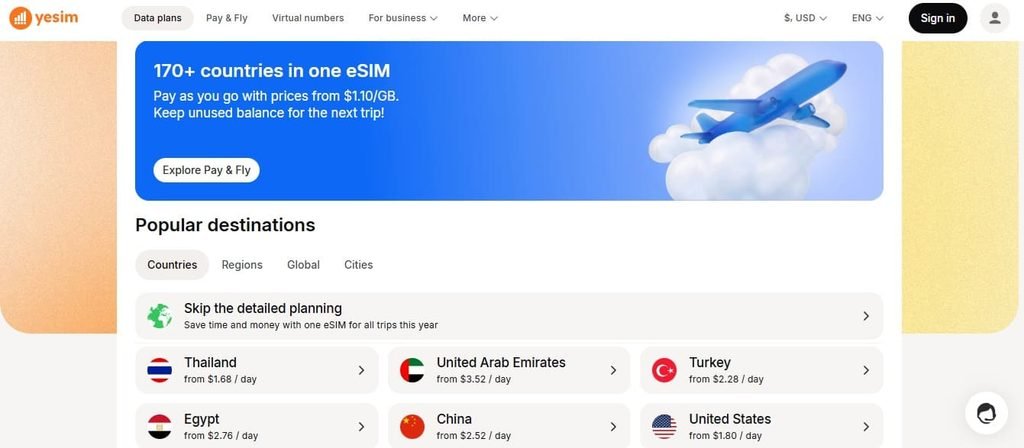 Yesim travel eSIM review : costs, coverage & speed yesim travel esim affivoyage